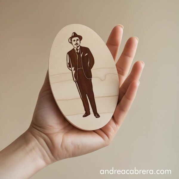 Vector José Gregorio Hernández grabado láser sobre madera.