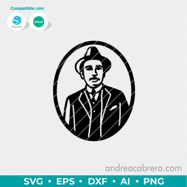 Vector José Gregorio Hernández versión busto monocromático
