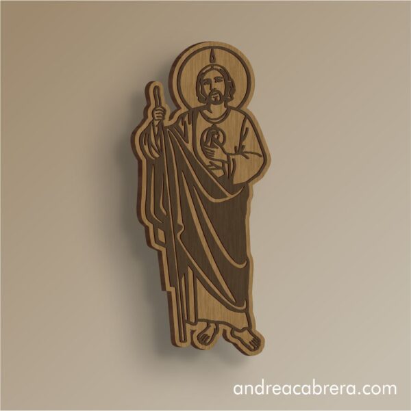 Vector San Judas Tadeo en corte láser madera