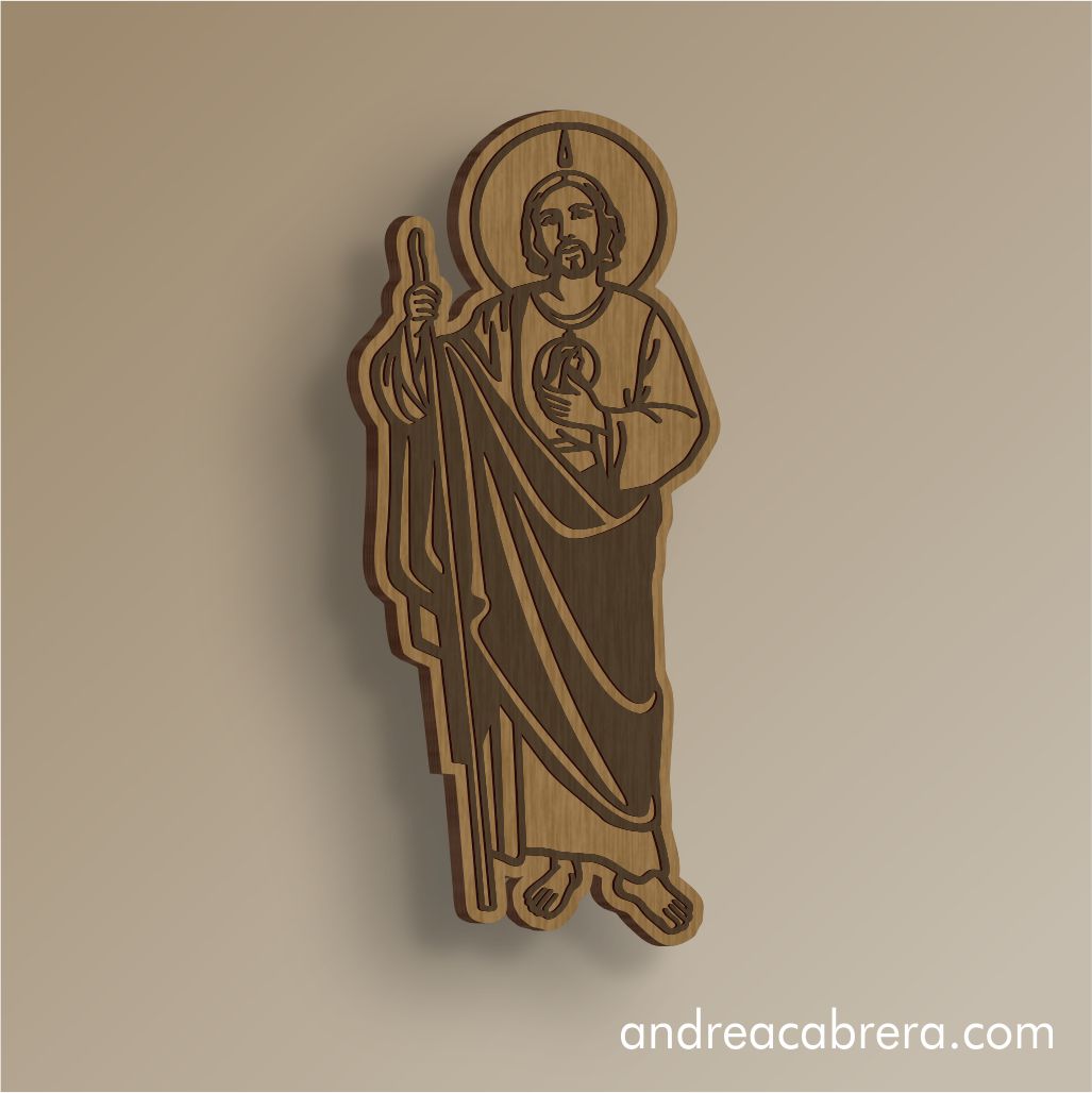 Vector San Judas Tadeo en corte láser madera