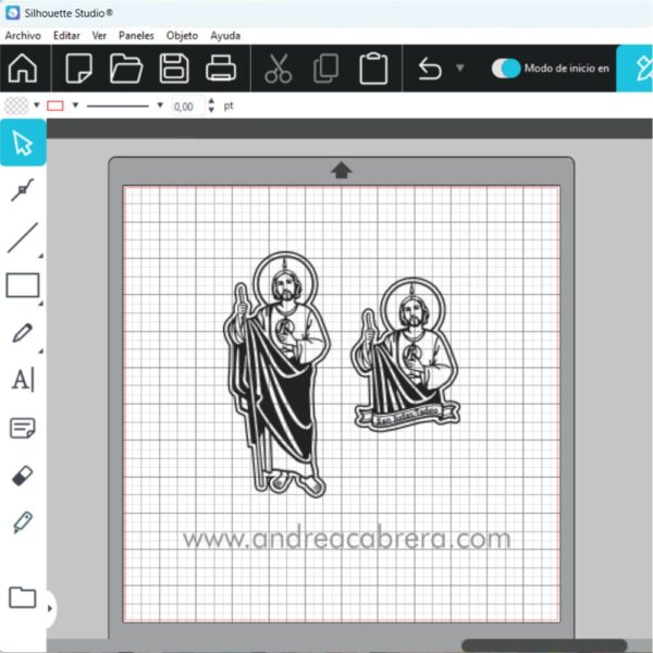 Vector San Judas Tadeo visto desde silhouette studio