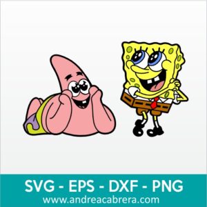 Vector Bob Esponja y Patricio sonriendo adorables