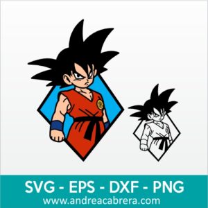 Vector Goku pequeño mirando serio