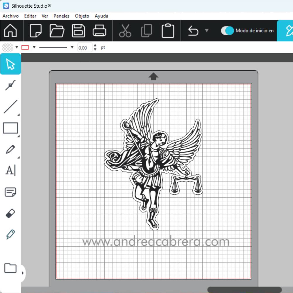 Vector San Miguel Arcángel patrono protector visto desde silhouette studio 3