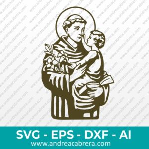 Vector San Antonio de Padua con niño en brazos