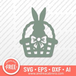 VECTOR CESTA CON CONEJO DE PASCUA