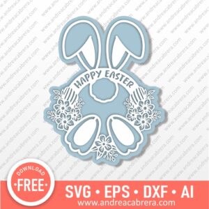 VECTOR CORONA DE FLORES HAPPY EASTER