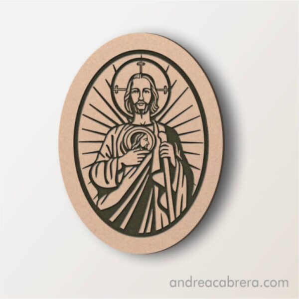 Vector San Judas Tadeo en grabado láser madera