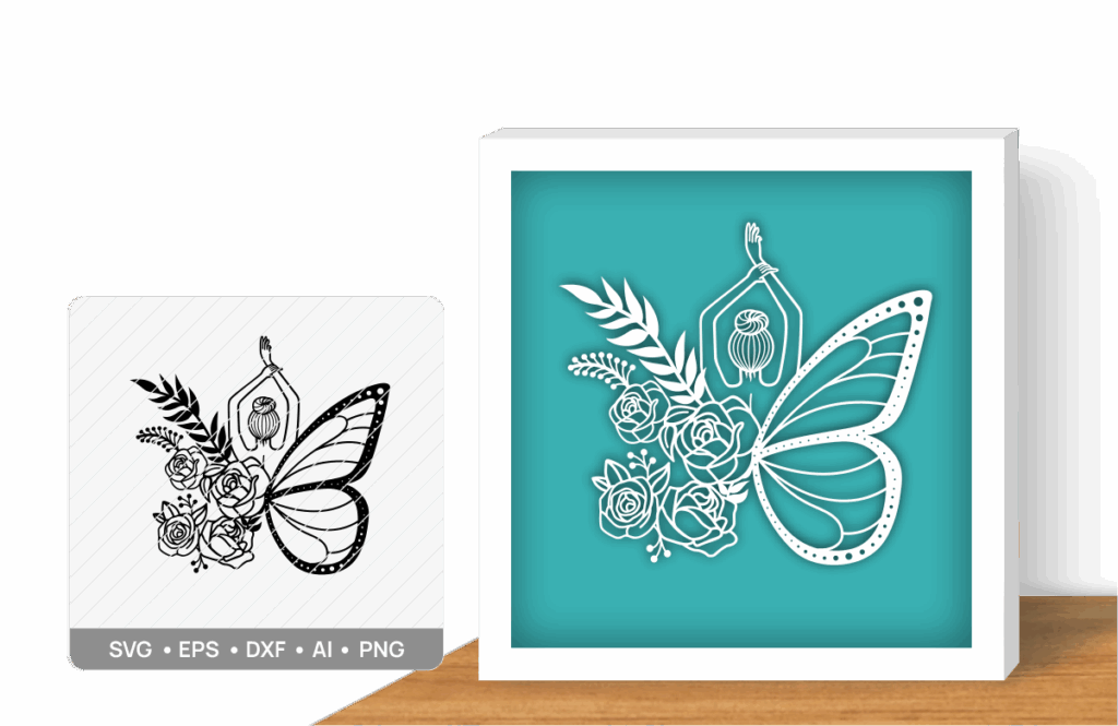 Archivo vectorial y mockup de cuadro en monocromos