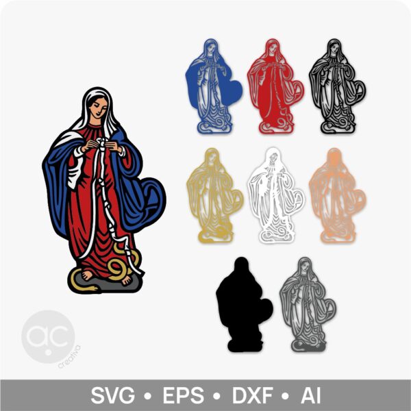 Virgen Desatanudos corte láser por capas