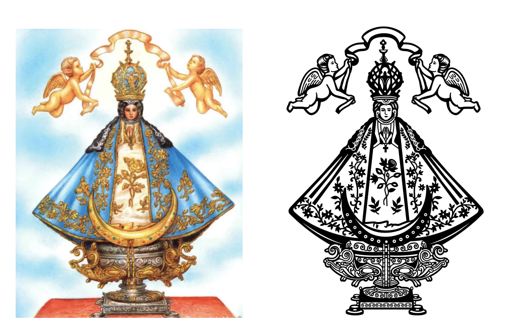 Vectorización de Virgen de Juquila
