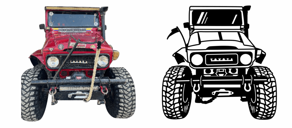 vectorización de carro toyota