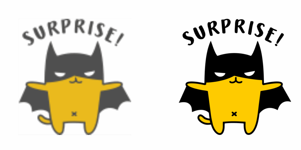 vectorización de gato batman gracioso