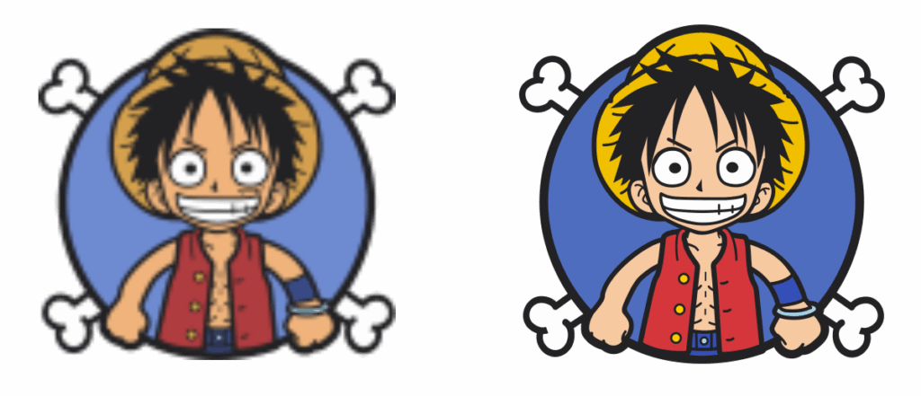 vectorización de personaje Monkey D. Luffy