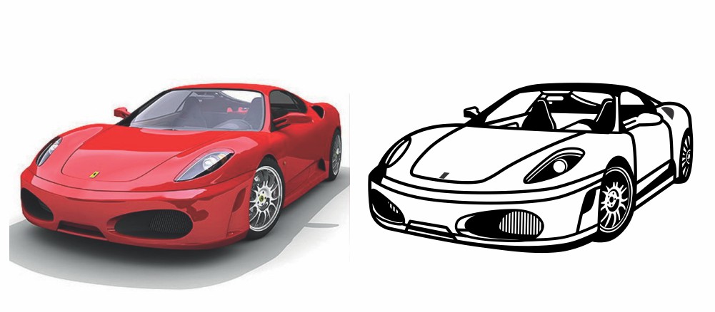 vectorización de un carro