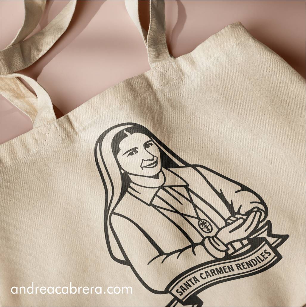 Bolsa con diseño estampado de Santa Carmen Rendiles