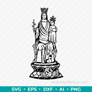 Diseño digital de la virgen del don de alfafar vector SVG listo para grabado láser o impresión. Descarga inmediata en varios formatos.