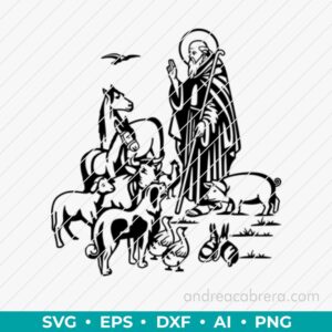 San Antonio de Abad vector SVG para grabado láser e impresión