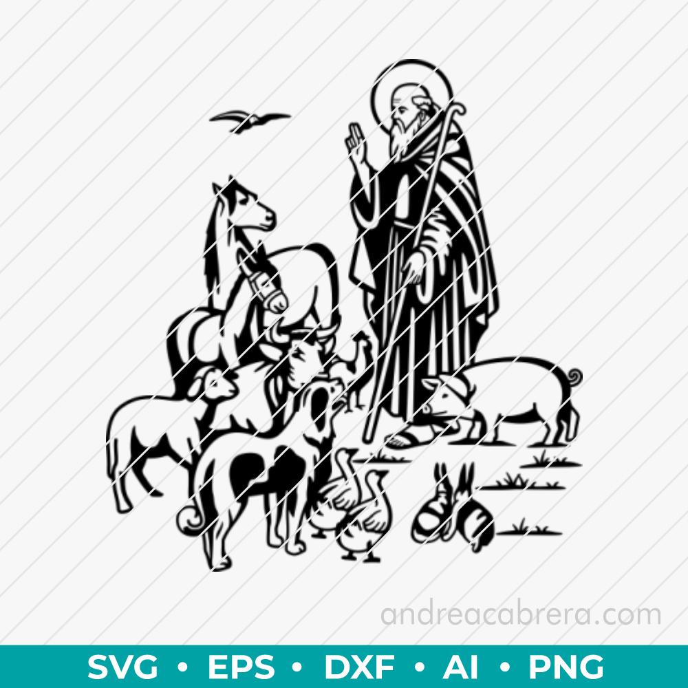 San Antonio de Abad vector SVG para grabado láser e impresión