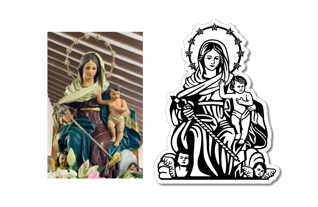 Vectorización de virgen de gracia de Moclinejo