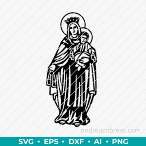 Virgen del Carmen vector SVG para corte láser