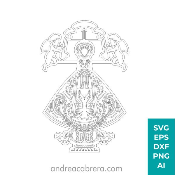 Nuestra Señora San Juan de los Lagos vector SVG para corte láser - Image 3