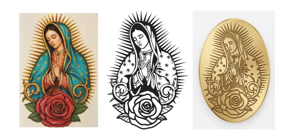 vectorización virgen de guadalupe__