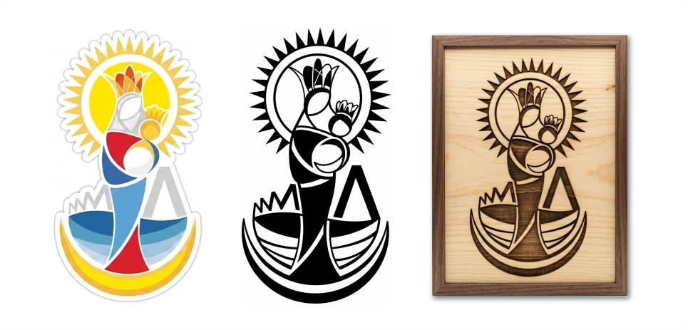 vectorización virgen de la chinita___