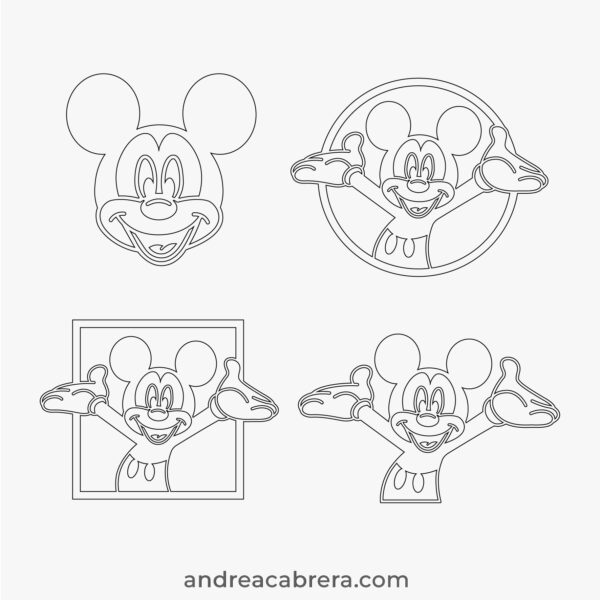 Mickey Mouse en 4 versiones de corte
