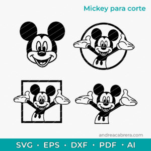 Mickey Mouse vector para corte en diferentes formatos