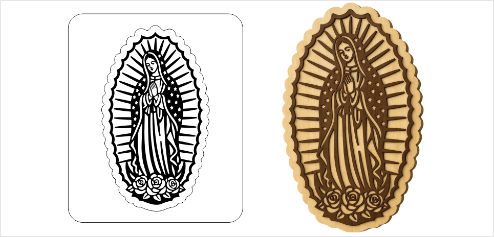 Diseño corte Virgen de Guadalupee
